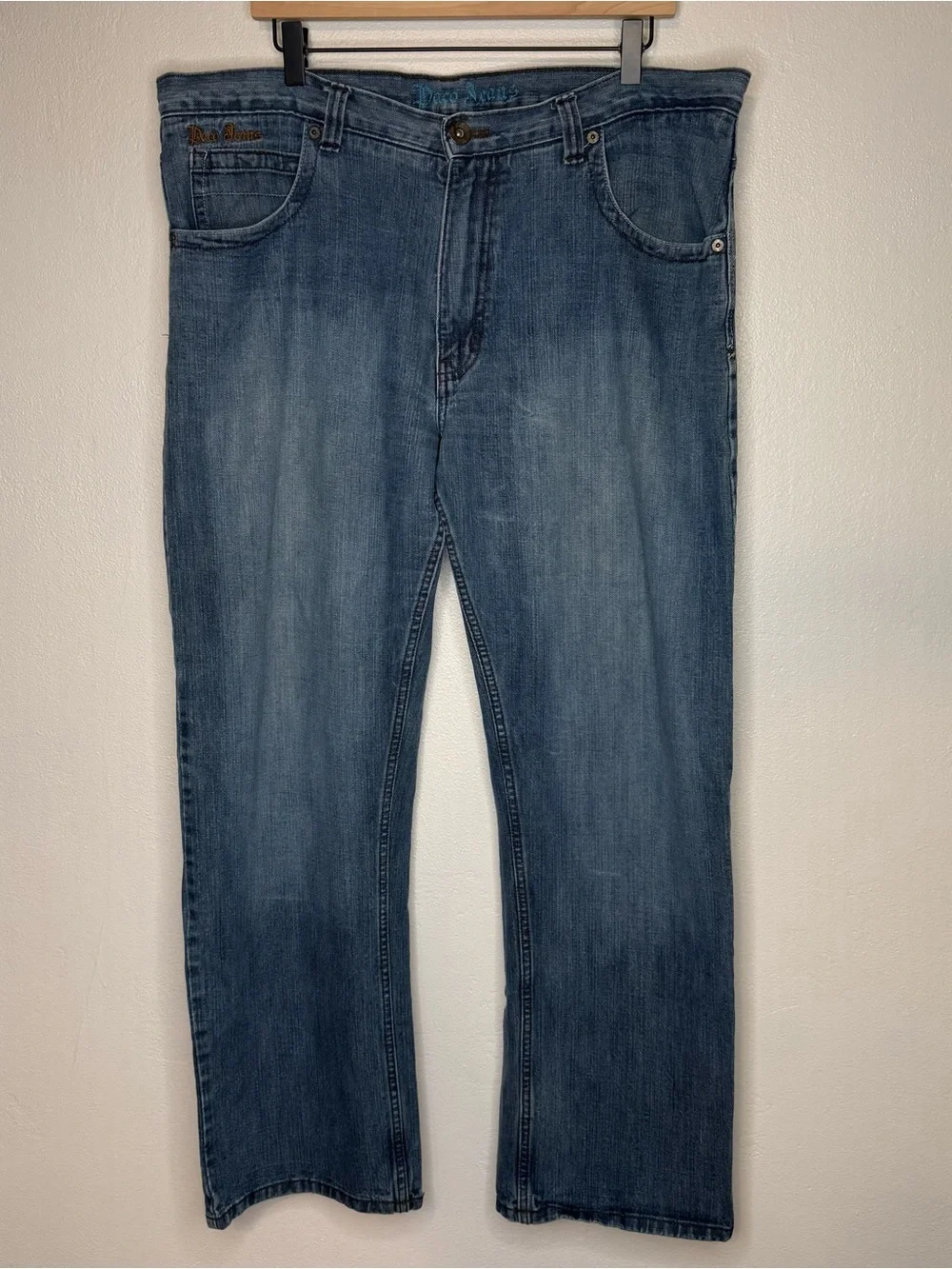 Paco Jeans Men's Blue Cotton Medium Wash Straight-Leg Jeans Y2K Size 38x32